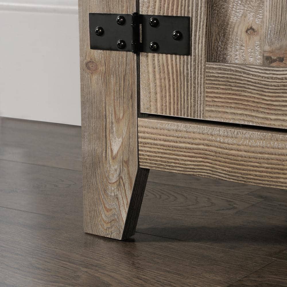 Sauder Rustic Cedar Farmhouse TV Stand with Storage for TVs up to 70", Rustic Cedar Finish