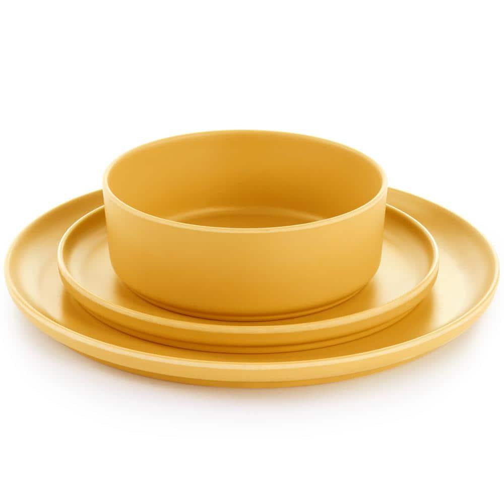 Gibson Home Canyon Crest 12-Piece Stackable Matte Melamine Dinnerware Set