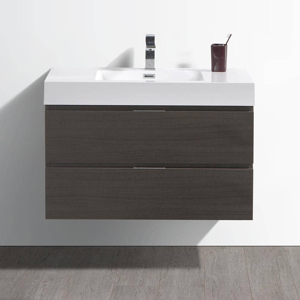 Valencia 36" Wall Mount Single Sink Bathroom Vanity with Top and Sink (Faucet Not Included)