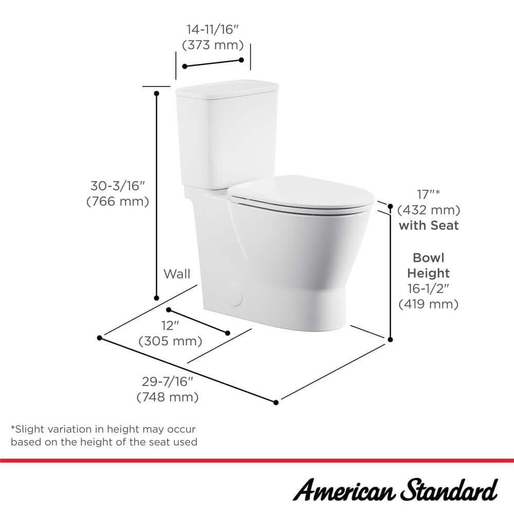 American Standard American Standard Aspirations 1.28 Gallons GPF Elongated Comfort Height Floor Mounted Two-Piece Toilet (Seat Included) 252AA898.020