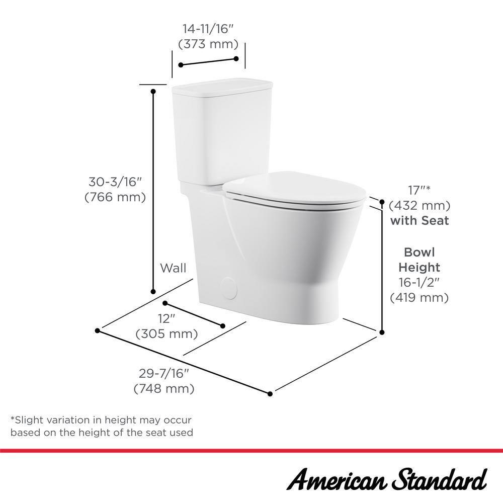 American Standard American Standard Aspirations 1.28 Gallons GPF Elongated Comfort Height Floor Mounted Two-Piece Toilet (Seat Included) 252AA898.020