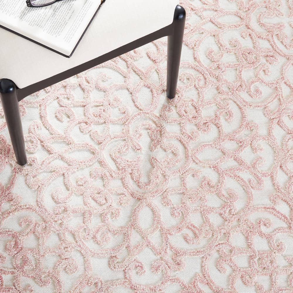 Trace TRC103 Hand Tufted Indoor Area Rug - Ivory/Pink - 5'x8' - Safavieh