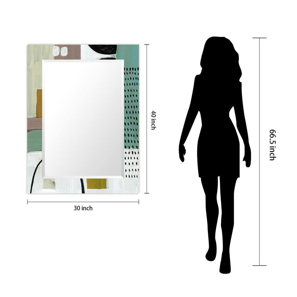 Empire Art Direct TAM-140604-4030 'Introductions'Rectangular Beveled Mirror on Free Floating Printed Tempered Art Glass