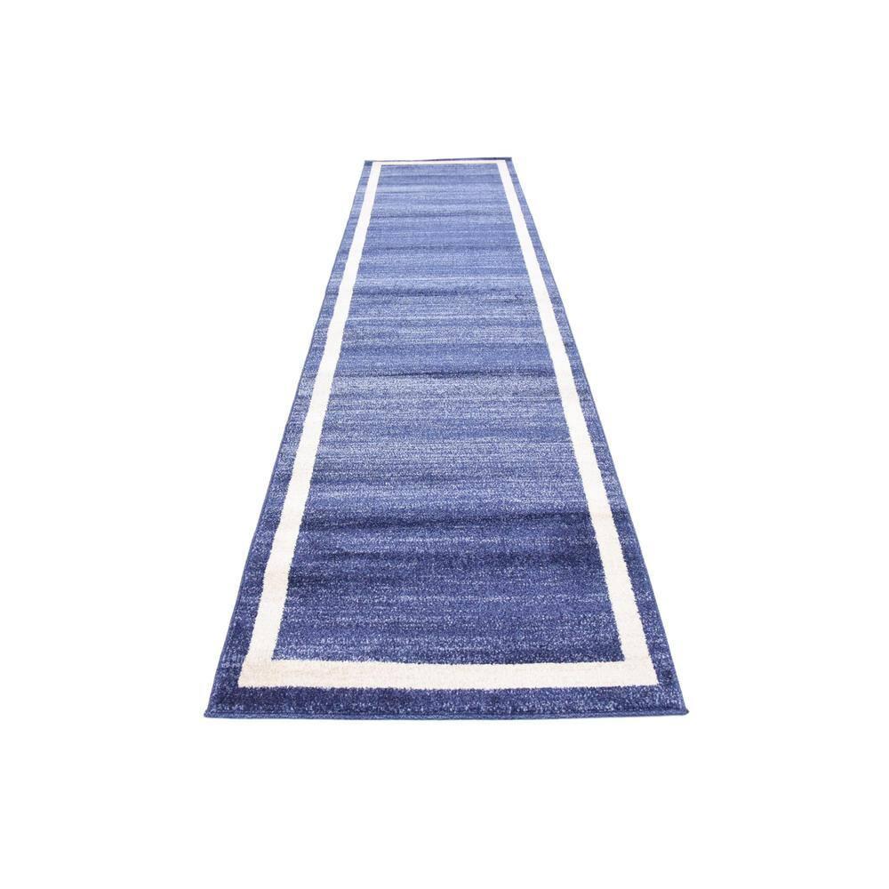 Unique Loom Del Mar Collection Area Rug - Maria (2' 7" x 10' Runner Navy Blue/Ivory)