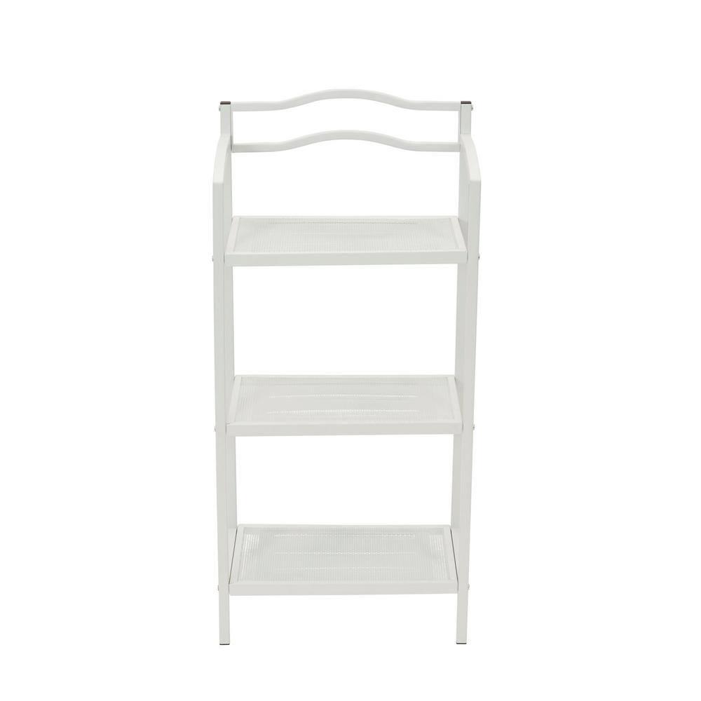 3-Tier Metal Bathroom Storage Shelf, White