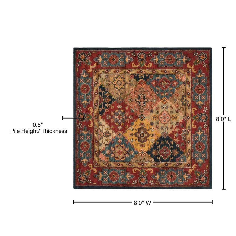 Heritage HG926 Hand Tufted Area Rug - Red/Multi - 8'x8' - Safavieh.