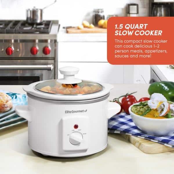 Elite Cuisine 1.5Qt. Mini Slow Cooker in Stainless Steel MST-250XW