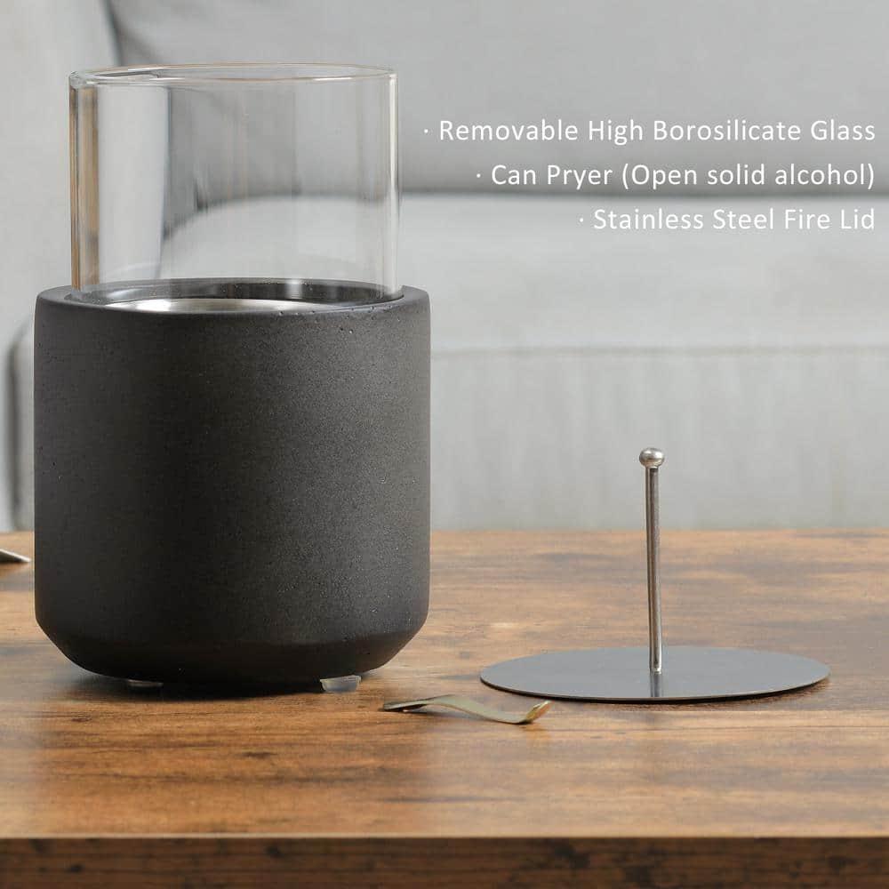 HomCom Glass Ethanol Tabletop Fireplace with Flame Guard