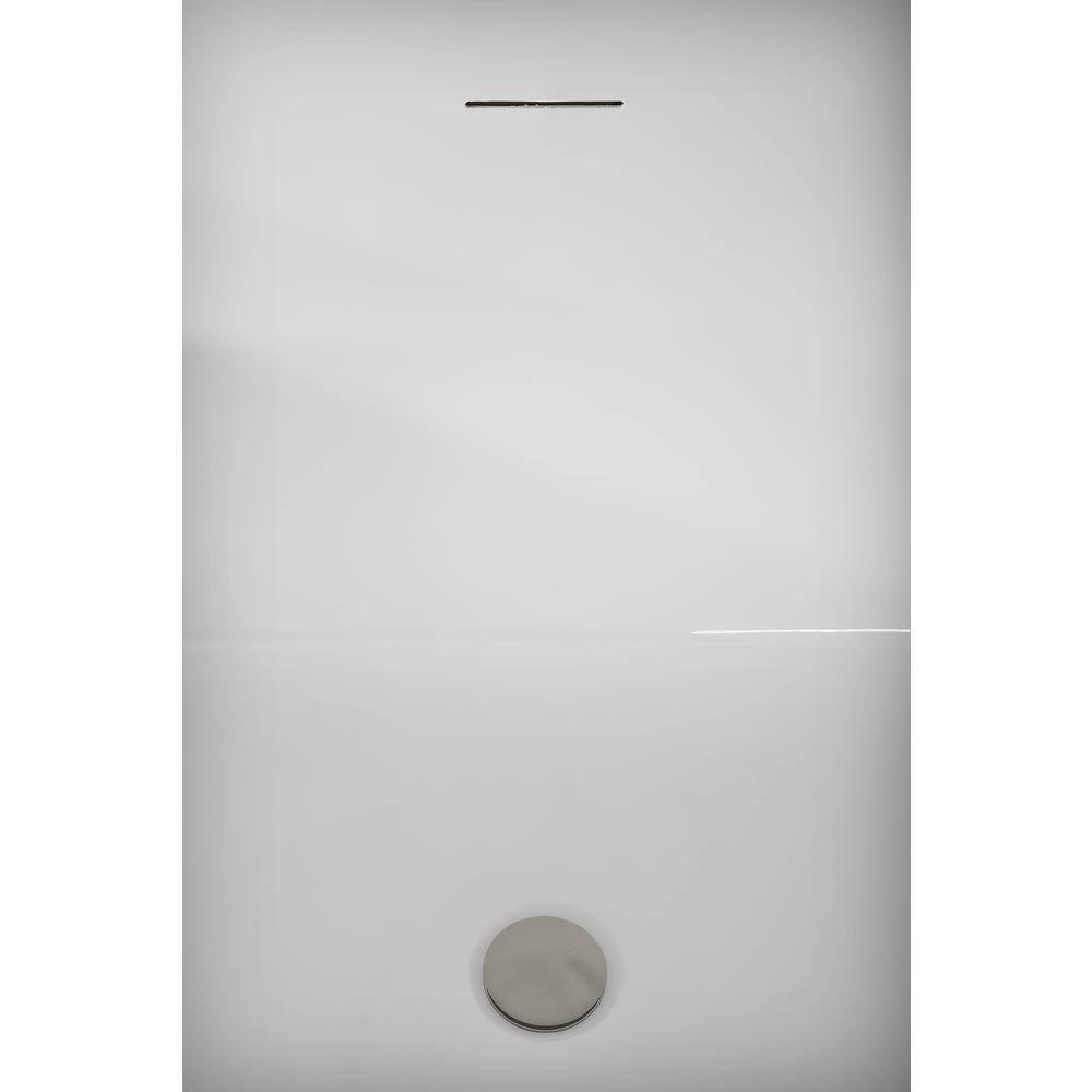 63" Streamline Soaking Freestanding Tub and Tray With Internal Drain