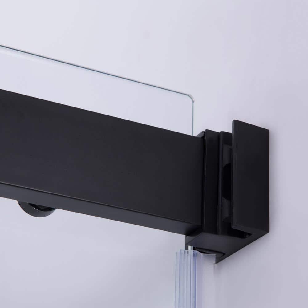 48 x 76 in. Spezia Double Sliding Frameless Shower Door, Matte Black