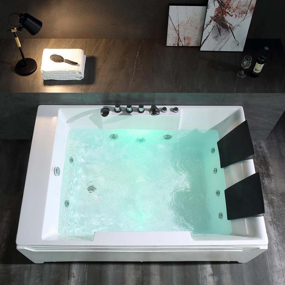 Modern 72'' x 48'' Alcove / Tile In Whirlpool Plastic / Acrylic Bathtub with Faucet