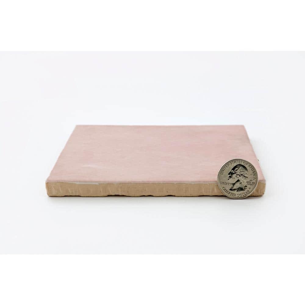 Bedrosians Cloe Square Gloss Ceramic Tile 5 x 5, Pink (10.83 sq. ft./Case)