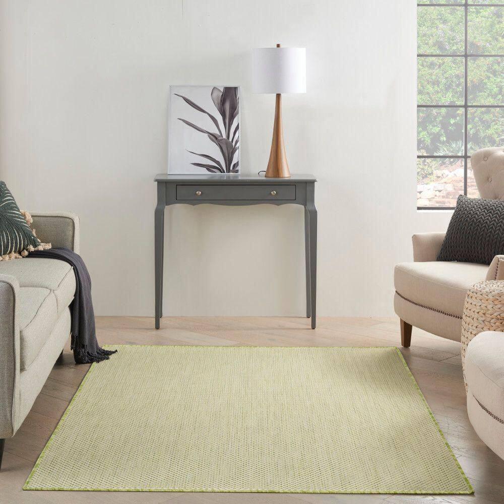 Nourison Courtyard COU01 Indoor/outdoor Area Rug - Ivory Green 5' x 7'