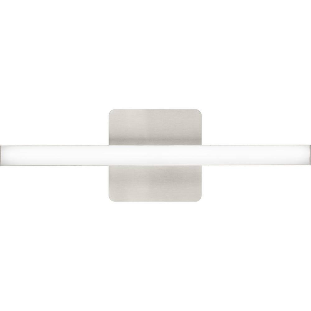 Progress Lighting Phase 4 1-Light LED Linear Vanity Light, Brushed Nickel, Rectangular Acrylic Shade