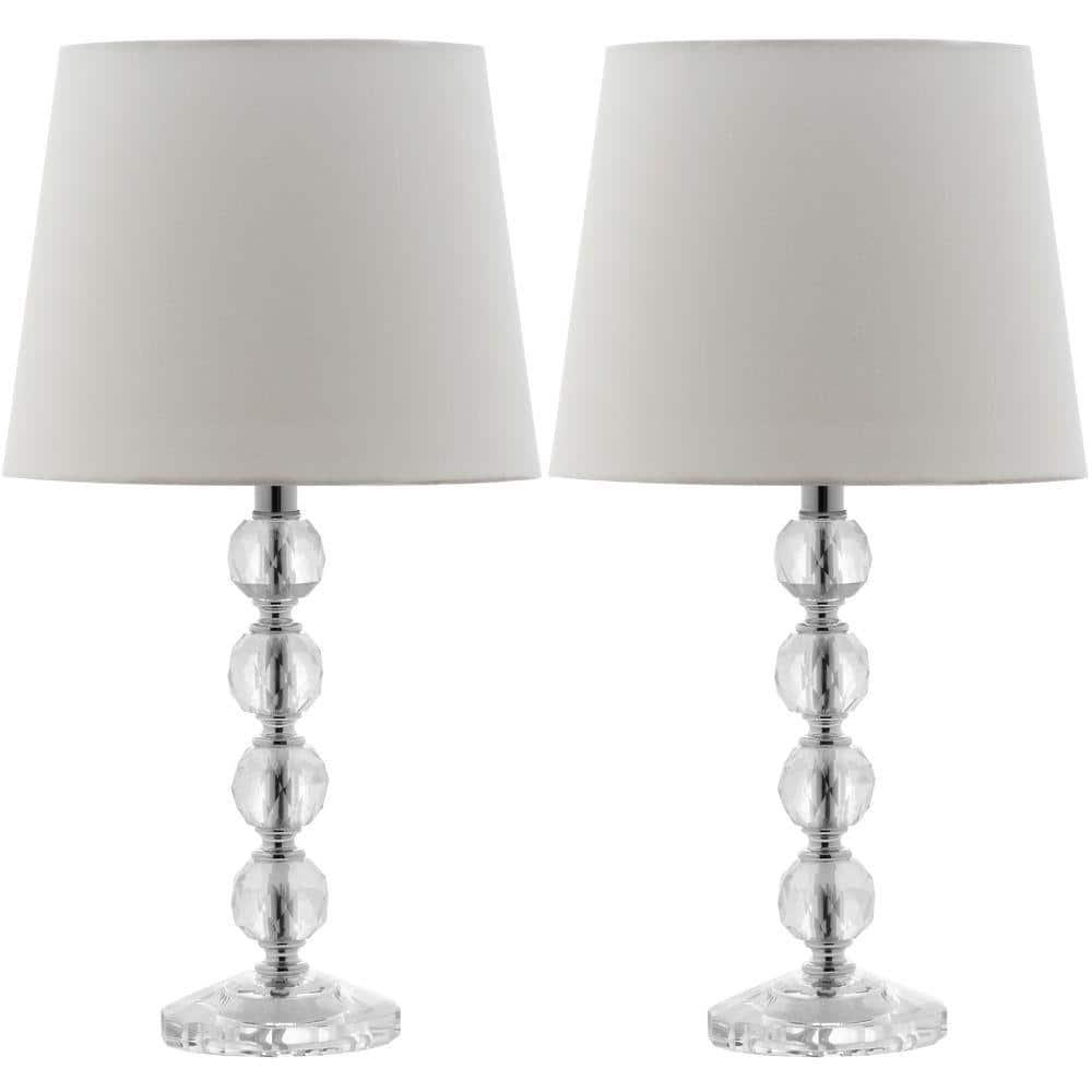 Nola 16 Inch H Stacked Crystal Ball Lamp (Set of 2) - Clear - Safavieh.