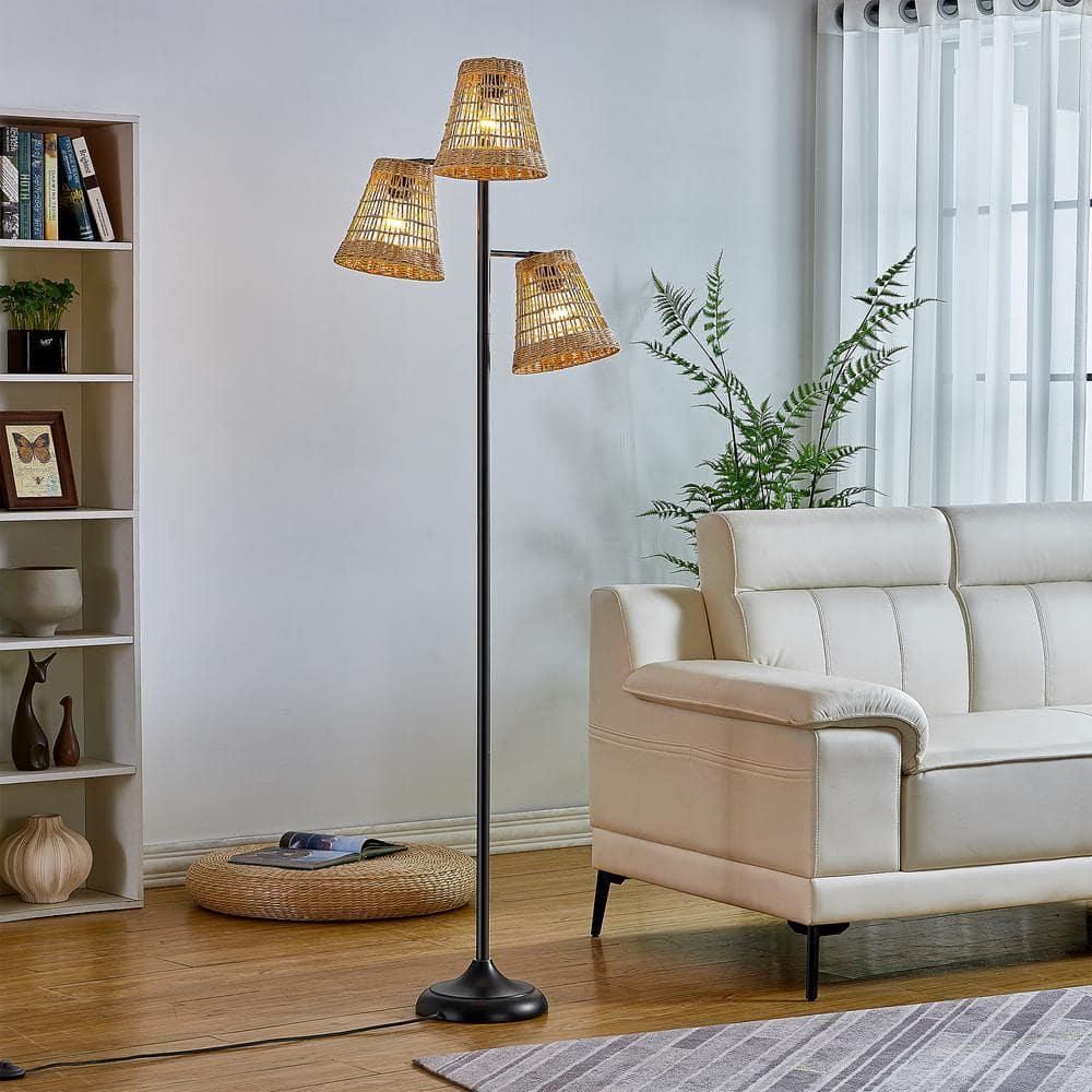 Winston Porter 72.25'' Traditional Rattan Tree Floor Lamp