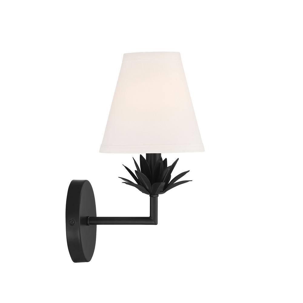 Trade Winds Rosalie 1-Light Wall Sconce in Matte Black