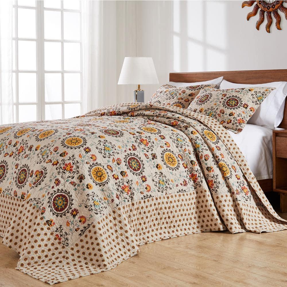 Andorra Medallion Cotton Reversible Quilt Set
