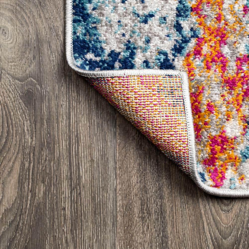 8'x10' Sunset Modern Abstract Area Rug, Blue/Multi - JONATHAN Y