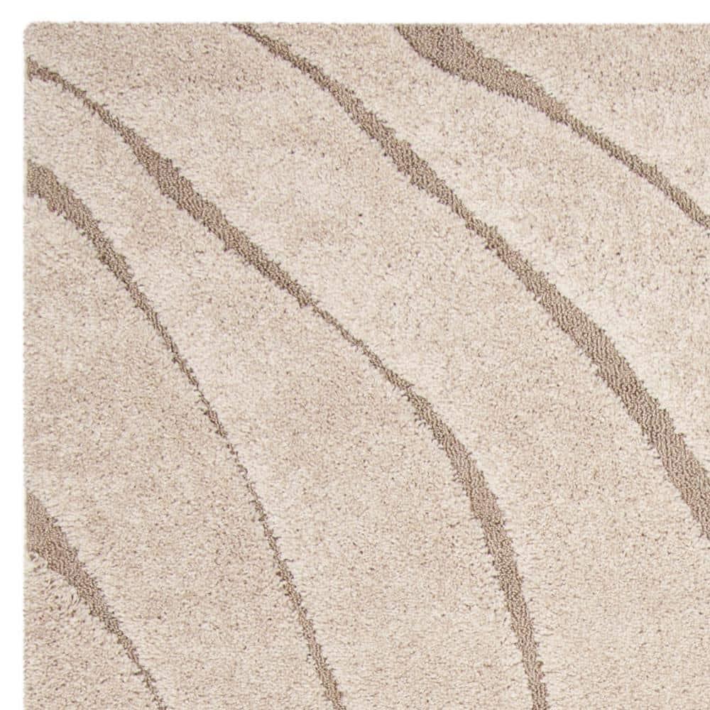 Florida Shag SG472 Power Loomed Indoor Area Rug - Cream/Beige - 9'x12' - Safavieh