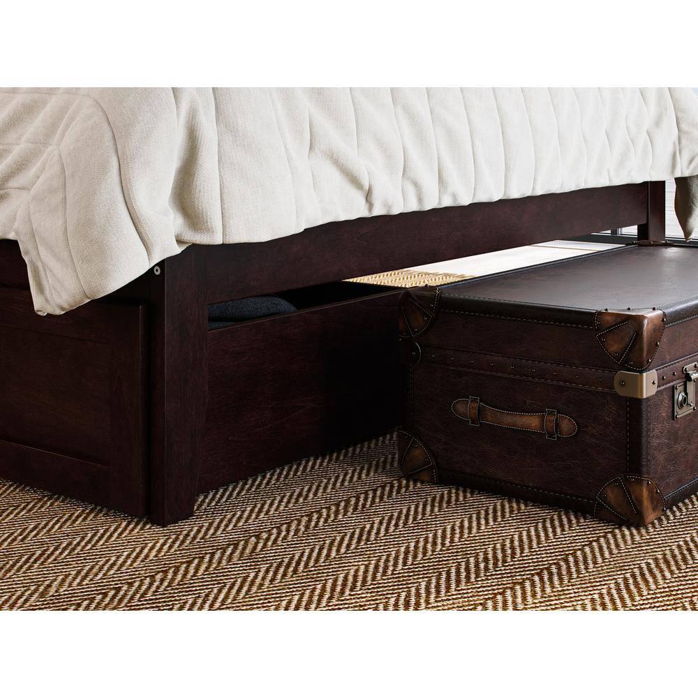 Warren, Solid Wood Platform Bed with Storage Drawers (Set of 2), Full, Espresso