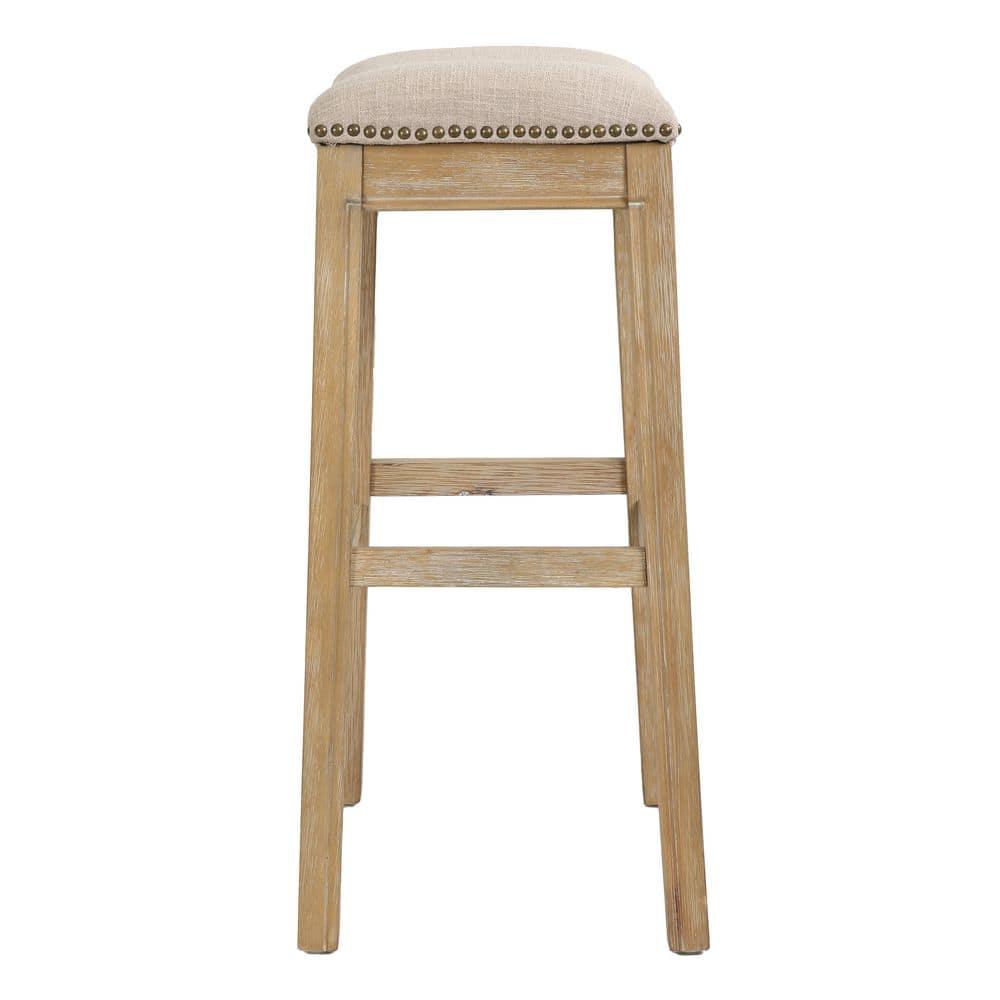 New Ridge Home Goods 31" Saddle Bar-Height Stool Natural