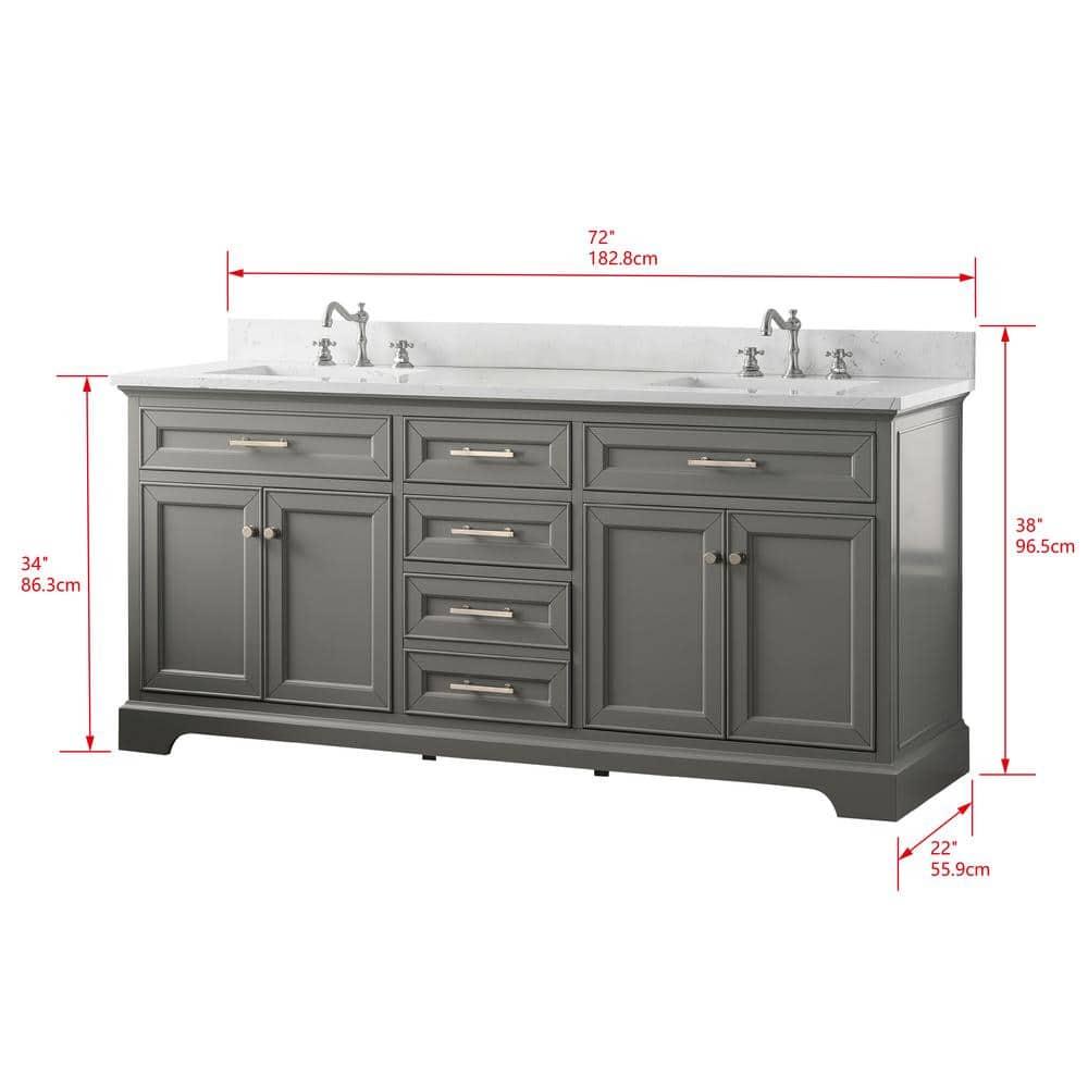 Sudio Design Thompson 72" W Double Bathroom Vanity & Reviews | Perigold