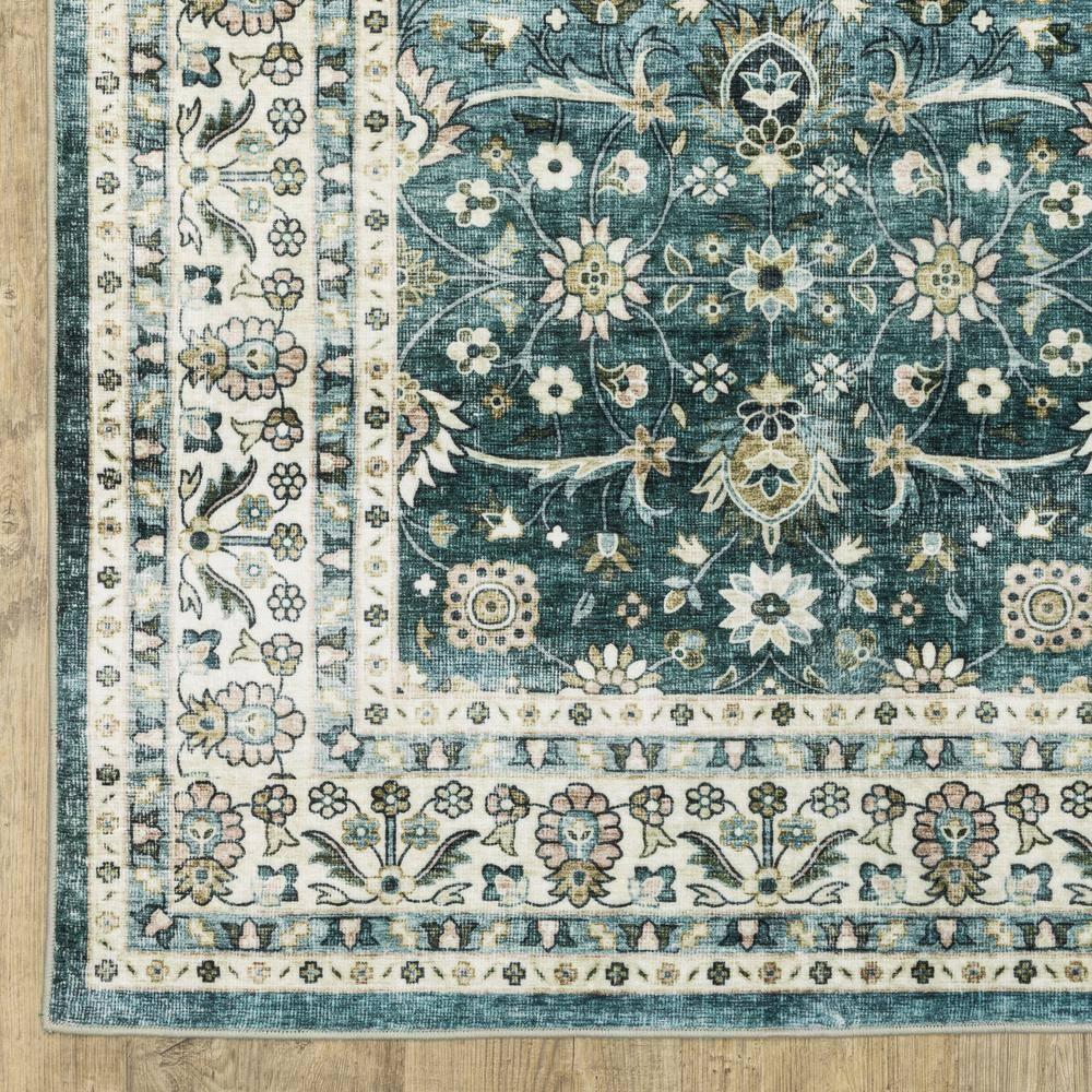 Oriental Weavers Sumter SUM08 Teal/ Ivory Indoor Area Rug - 5' x 7'