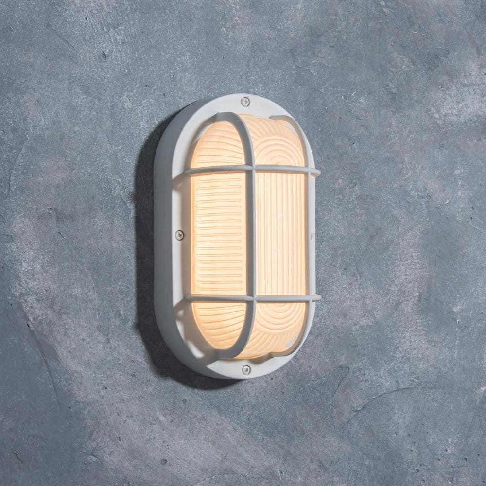 Coastal San Diego White Outdoor Integrated LED Bulkhead Wall Lantern