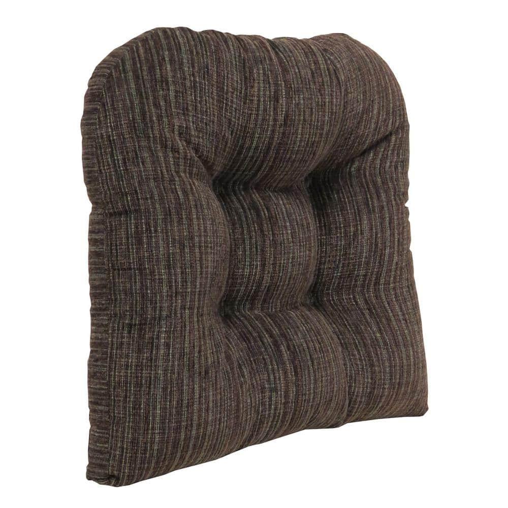 Gripper Non-Slip 17" x 17" Polar Chenille Tufted Universal Chair Cushions, Set of 2