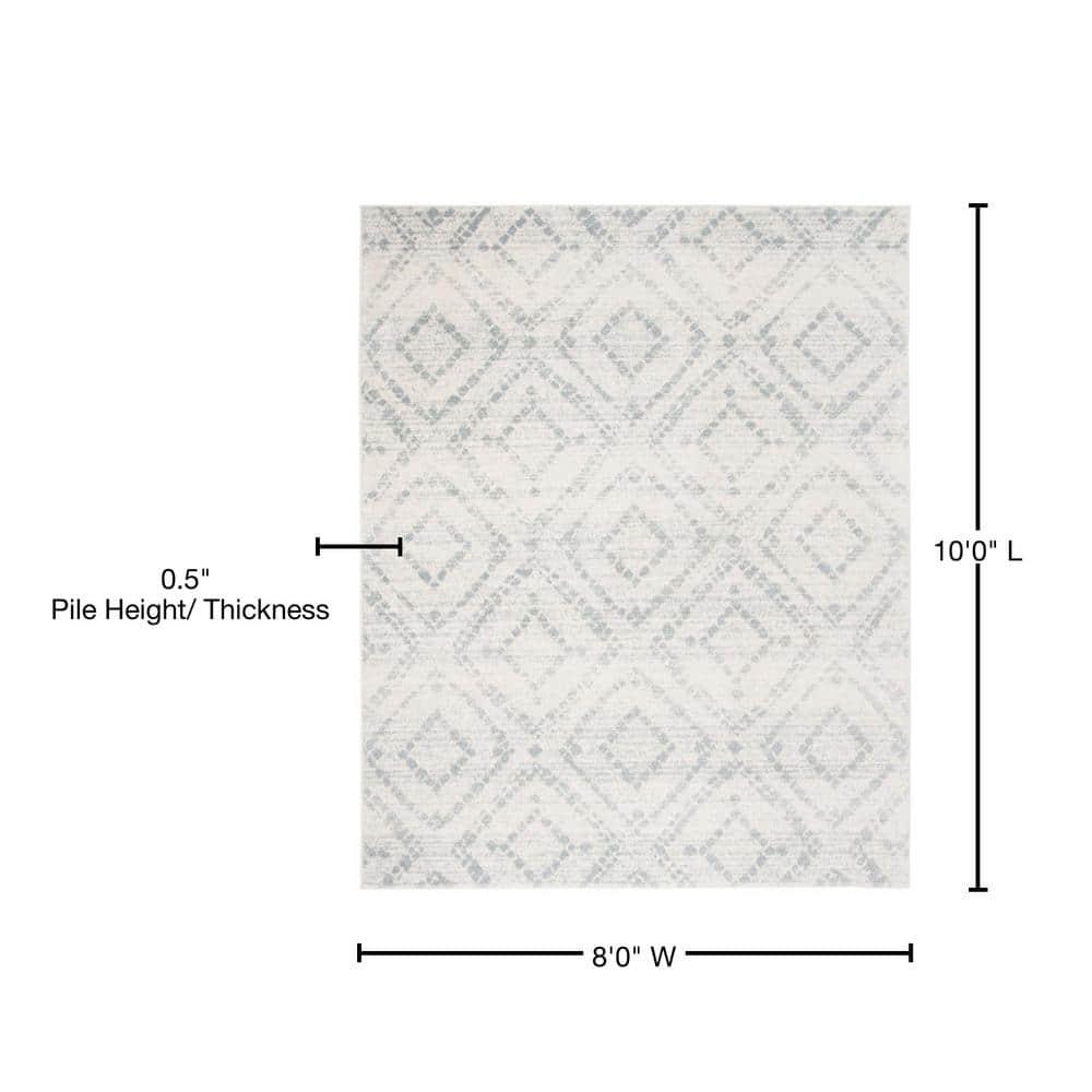 Adirondack ADR131 Machine Made Indoor Area Rug - Ivory/Light Blue - 8'x10' - Safavieh