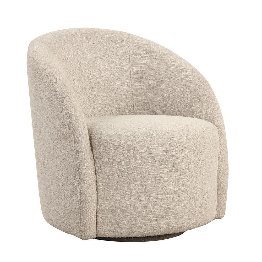Lifestyle Solutions Bournemouth Swivel Accent Chair GrayBoucle: Minimalist Design, High-Density Foam, Solid Hardwood