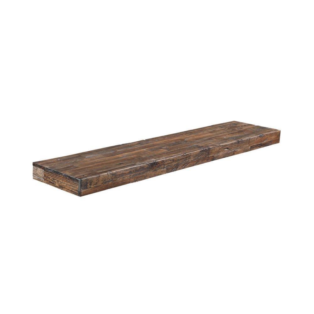 Northbeam Distressed Floating Shelf Set Hidden Storage Shelves Rustic 11.00 x 48.00 in, 3 Count