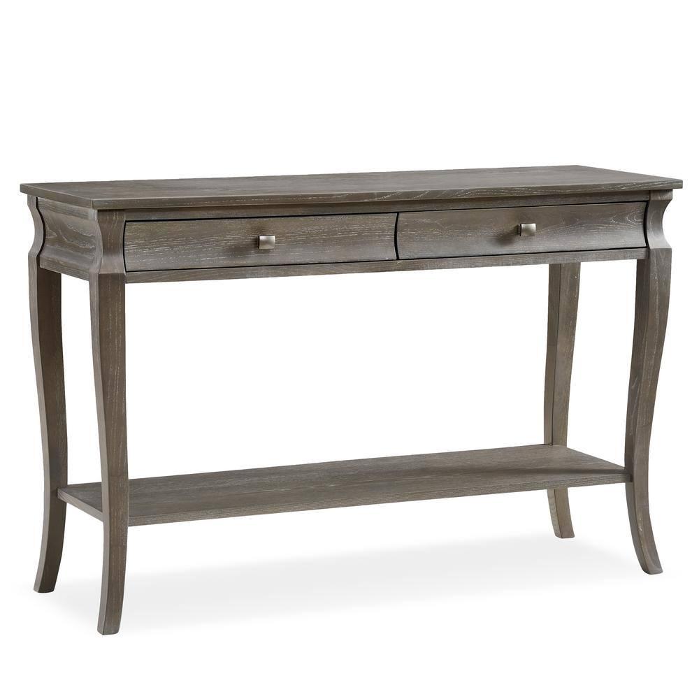 Leick Home Luna Two Drawer Sofa Table, Gray Wash