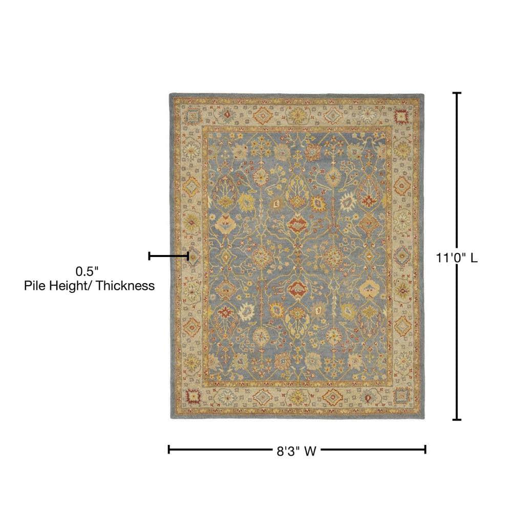 Antiquity AT314 Hand Tufted Area Rug - Blue/Ivory - 8'3"x11' - Safavieh.
