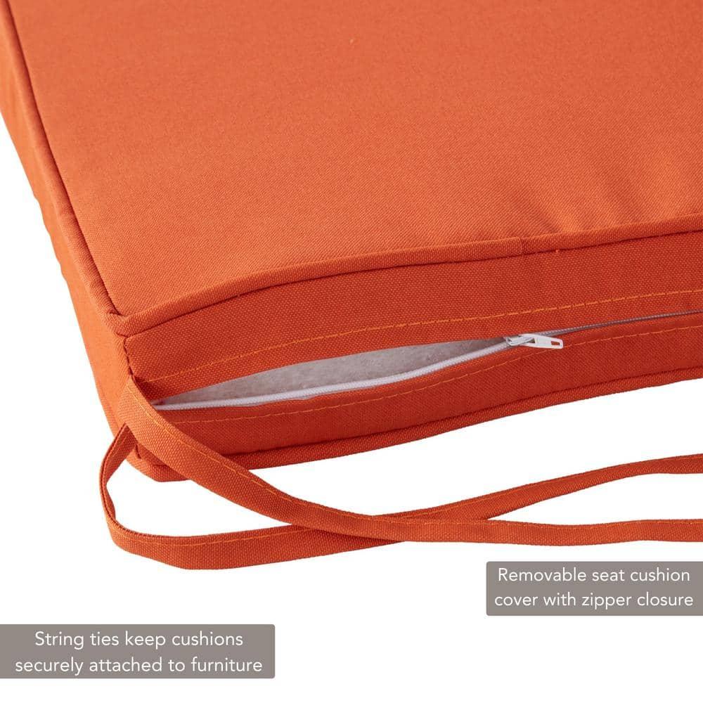 Greendale Home Fashions 18 x 18 in. Rust Square Outdoor Chair Pad (Set of 2)