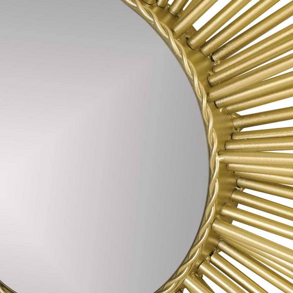 Noble House Jill Metal Sunburst Wall Mirror, Gold