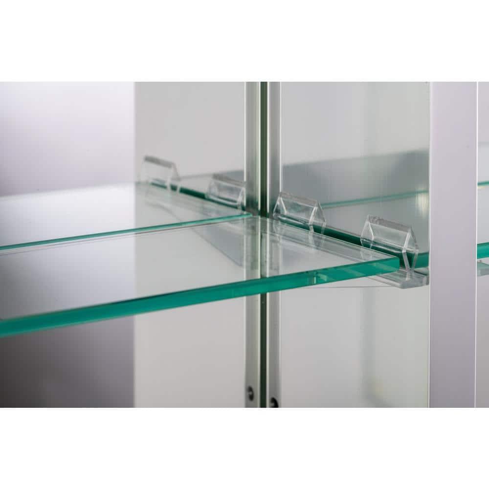 Croydex Halton Double Door Aluminium Bathroom Medicine Cabinet in Chrome (30x26in)