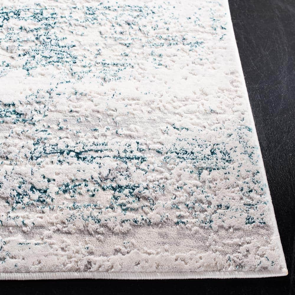 Amalfi AMF572 Power Loomed Area Rug - Cream/Turquoise - 5'3"x7'6" - Safavieh.