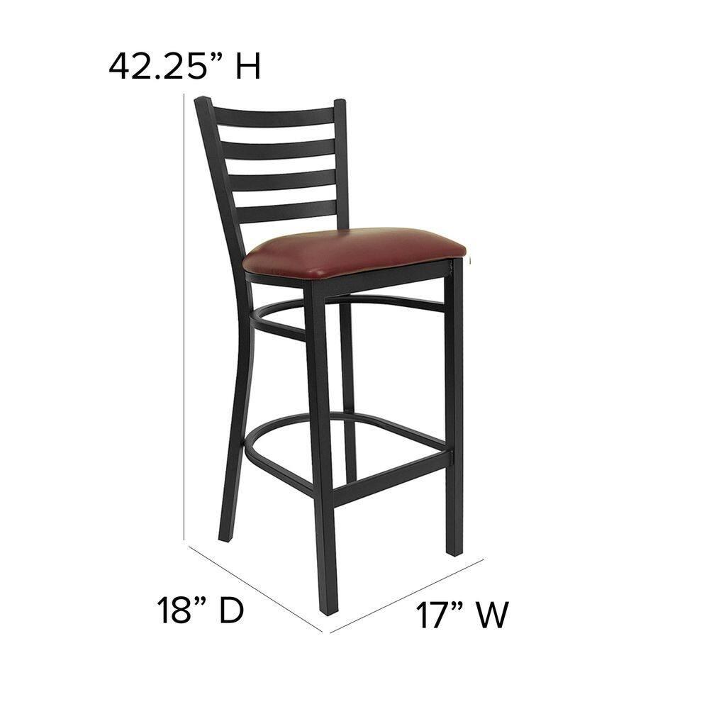 Flash Furniture Brixton Hercules Series Ladder Back Metal Restaurant Barstools