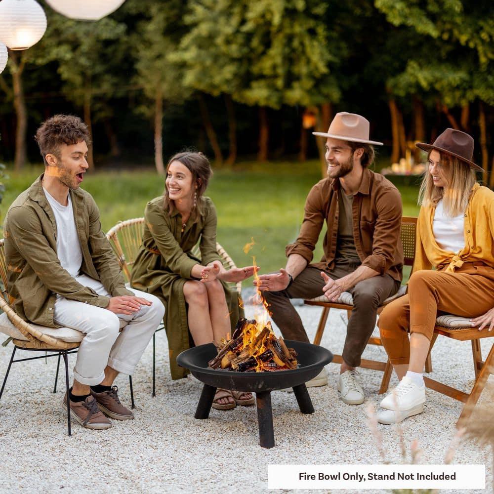 Pure Garden Fire Bowl - 24in Firepit Insert for DIY Fire Ring or Replacement - High Temp Finish Fire Pit Bowl - Fire Pits for Outside Wood Burning by Pure Garden