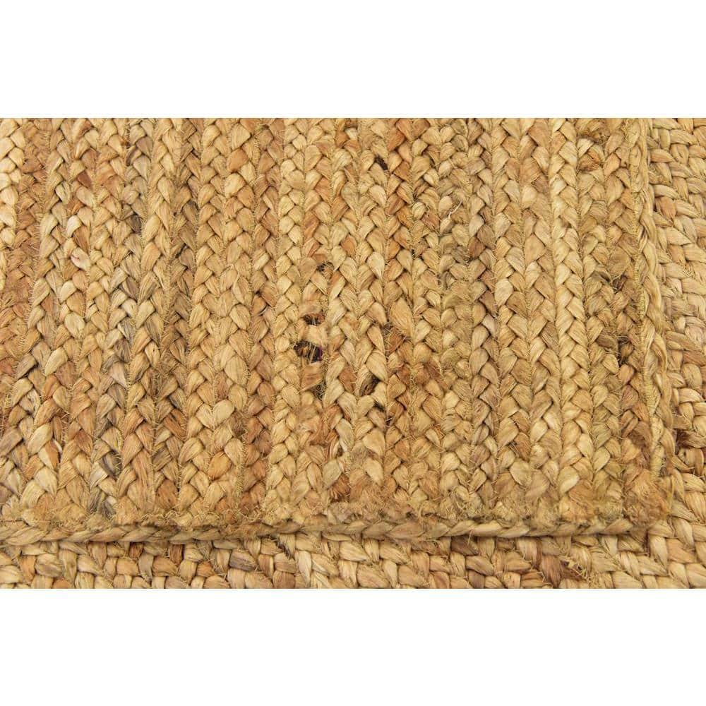 Unique Loom Braided Jute Collection Area Rug - Dhaka (8' x 10' Rectangle, Natural)