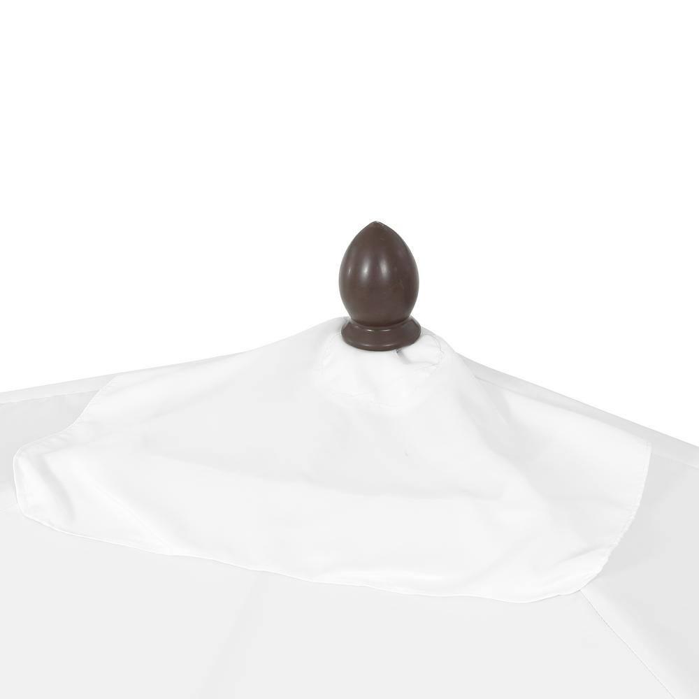 JONATHAN Y Sidney 9 ft. Classic MidCentury Rectangular Half Market Patio Umbrella with Crank, Wind Vent and UV Protection in White/Black