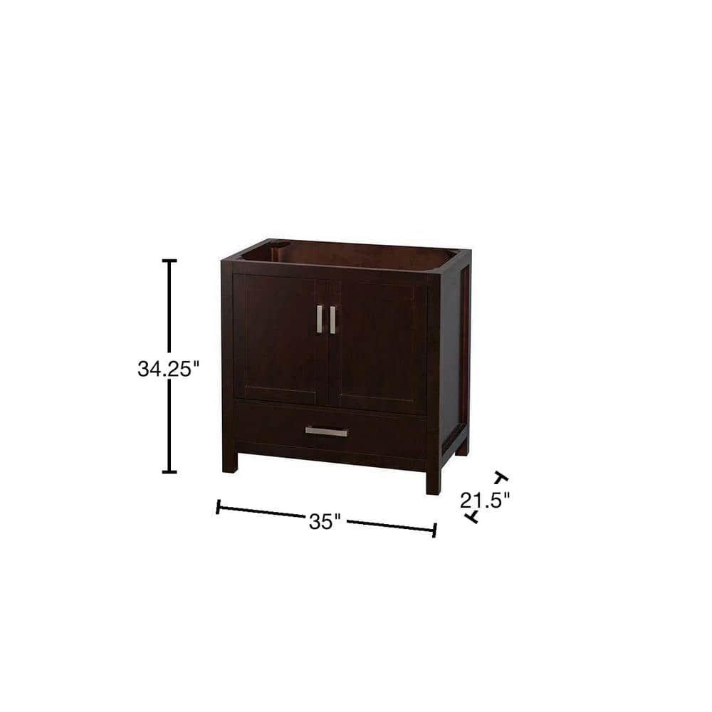 Wyndham Collection Sheffield 35" Freestanding Single Vanity Base Only