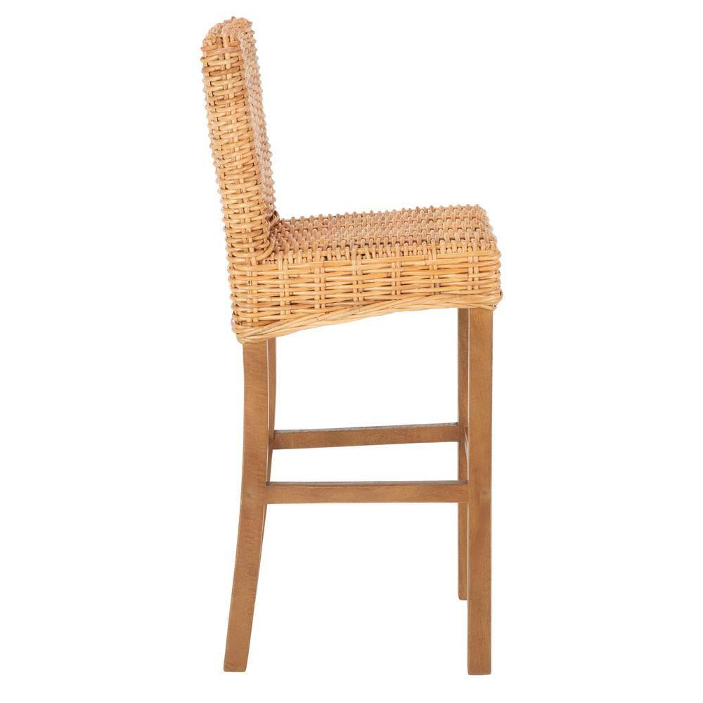 Tobie Rattan Bar Stool - BST6500 - Natural/Golden Brown - Safavieh