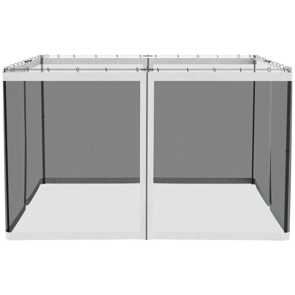 Outsunny Outsunny Universal Replacement Mesh Sidewall Netting for Patio Gazebos and Canopy Tents with Zippers, Sidewall Only, Cream