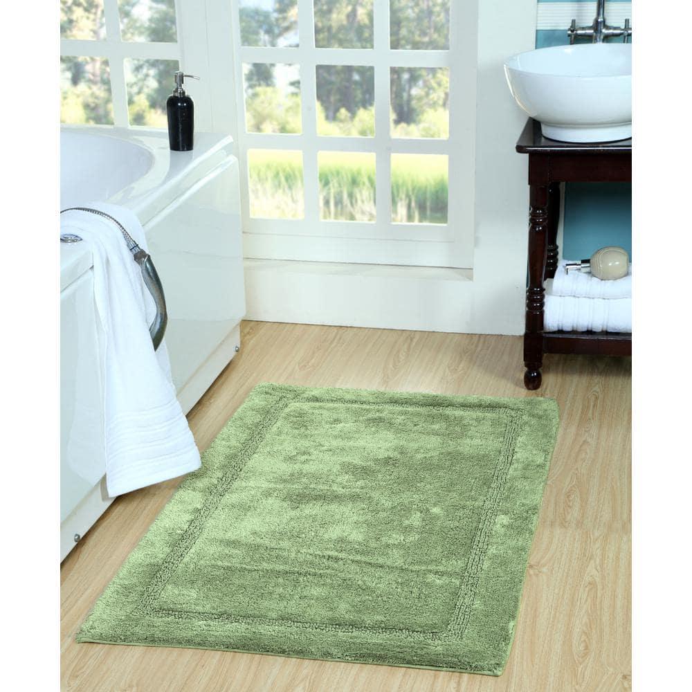 Saffron Fabs  Cotton Regency Bath Rug Sage Green 22 x 34