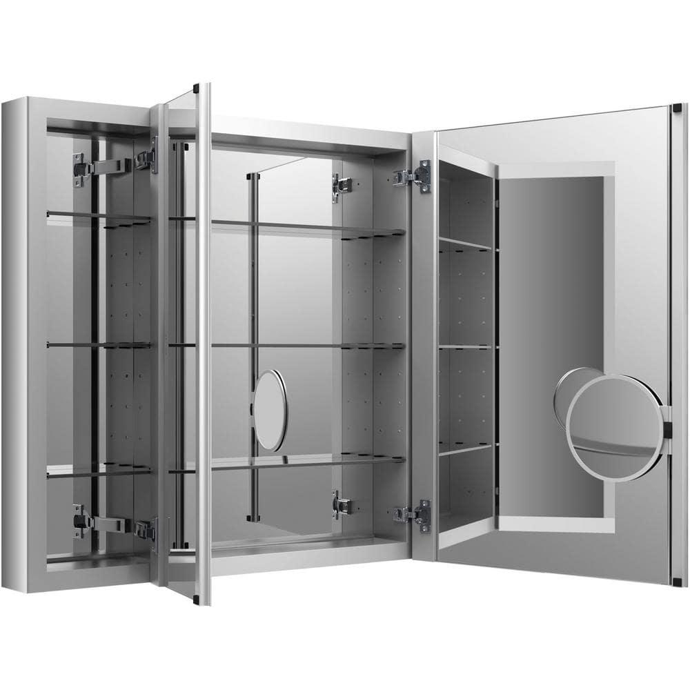Verdera® Aluminum Medicine Cabinet with Adjustable Magnifying Mirror and Slow-Close Door