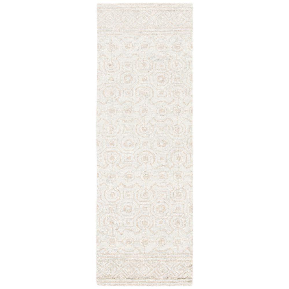 Micro-Loop MLP950 Hand Tufted Indoor Runner Rug - Ivory/Light Green - 2'3"x7' - Safavieh