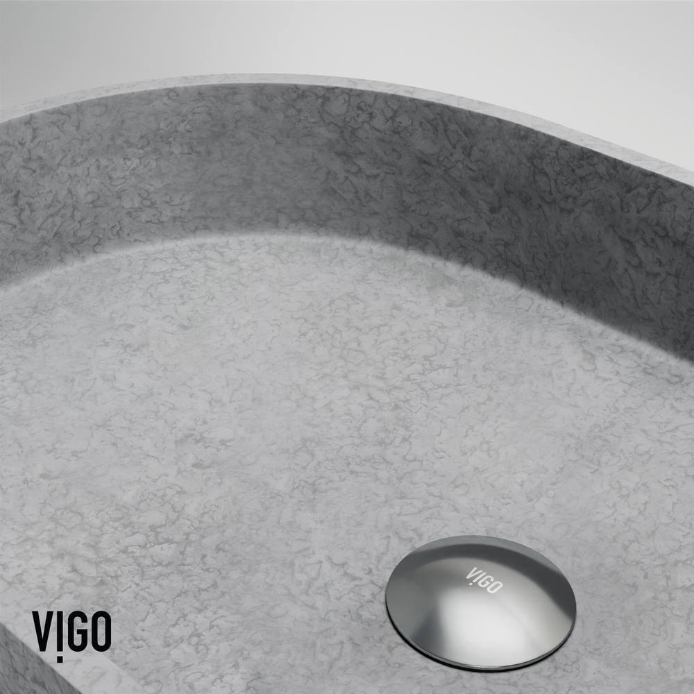 Sagrada Gothic 24" L x 14" W x 5" H Gray Handmade Oval Vessel Bathroom Sink
